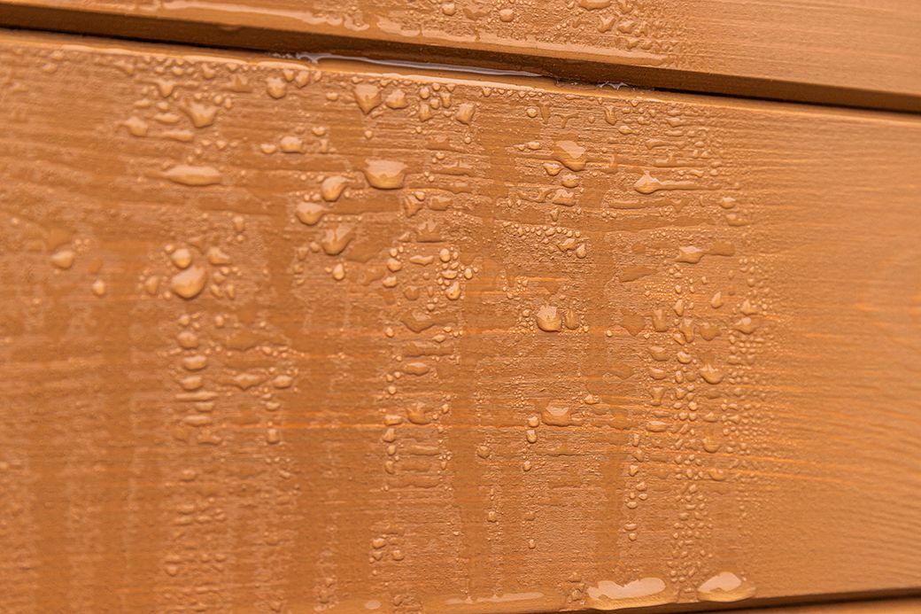 Waterafstotend, parelend en zelfreinigend effect van de Rubio WoodCream